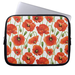 Capa Para Notebook gotas da água em papoilas bonitos
