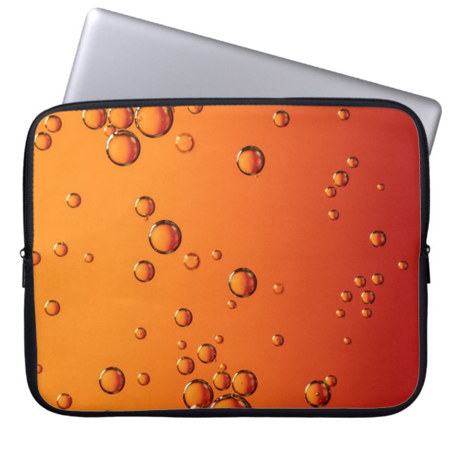 Capa Para Notebook Gotas de água na superfície laranja (Frente)
