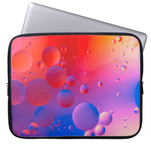 Capa Para Notebook gotas de óleo em água com fundo colorido,