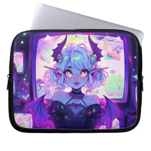 Capa Para Notebook Gótica Cyberpunk Demon Fantasy Anime Girl
