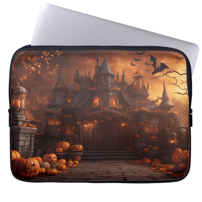 Capa Para Notebook Gótica Spooky Halloween House Mansão Assustadora (Frente)
