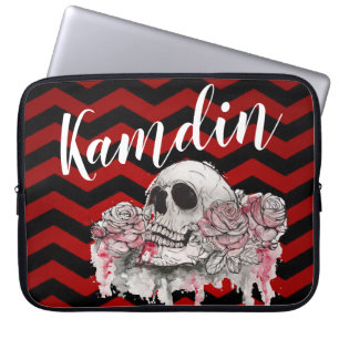 Capa Para Notebook Gótico Rosa Caseskull personalizado Chevron bl