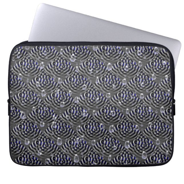 Capa Para Notebook Gotículas de chuva no metal (Frente)