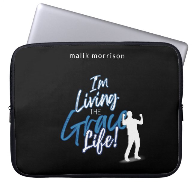 Capa Para Notebook Grace Life Black Modern Script Masculino Silhouett (Frente)
