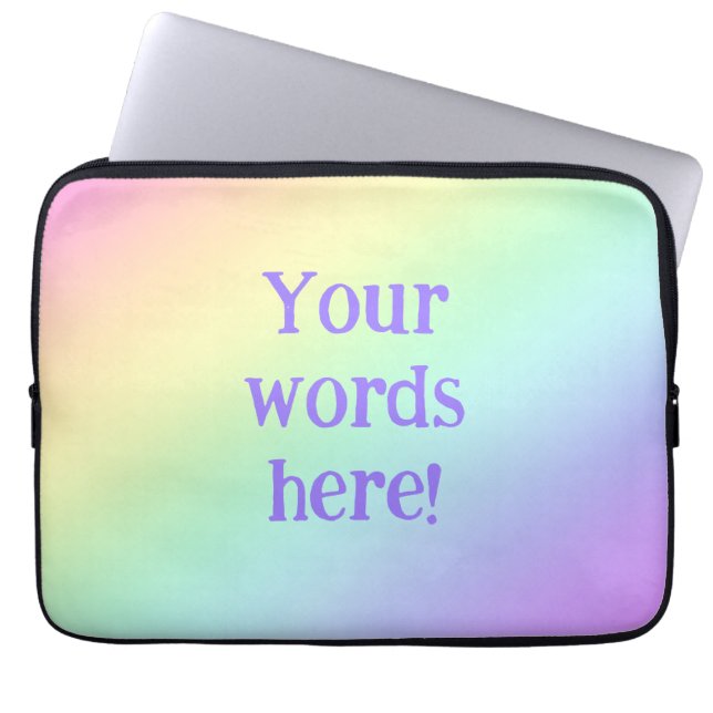 Capa Para Notebook Gradiente Arco-íris Pastel Personalizado (Frente)