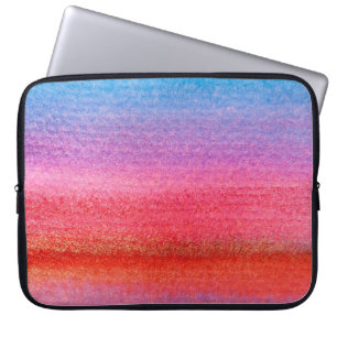 Capa Para Notebook Gradiente de mistura de azul para rosa em aquarela