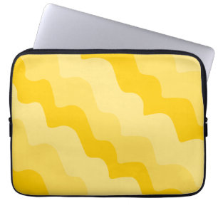 Capa Para Notebook Gradiente de ondas amarelas do oceano