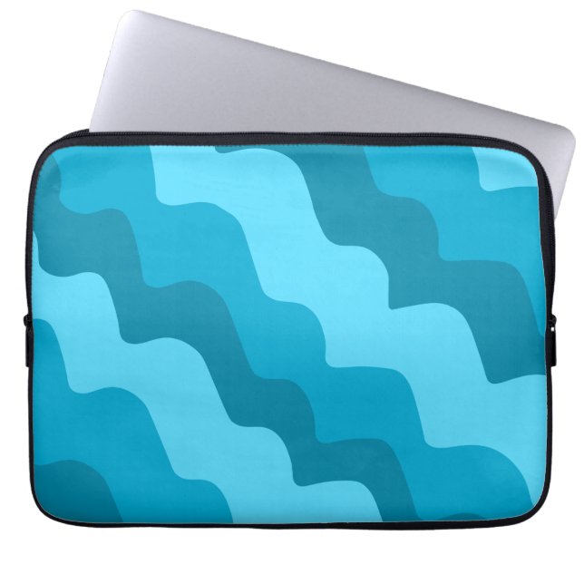 Capa Para Notebook Gradiente de ondas do oceano azul (Frente)