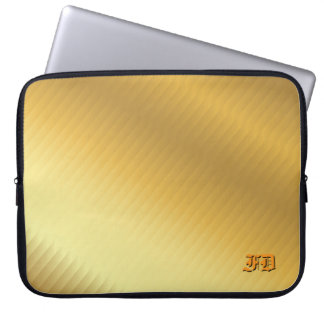 Capa Para Notebook Gradiente de Ouro de Monograma Personalizado de Lu