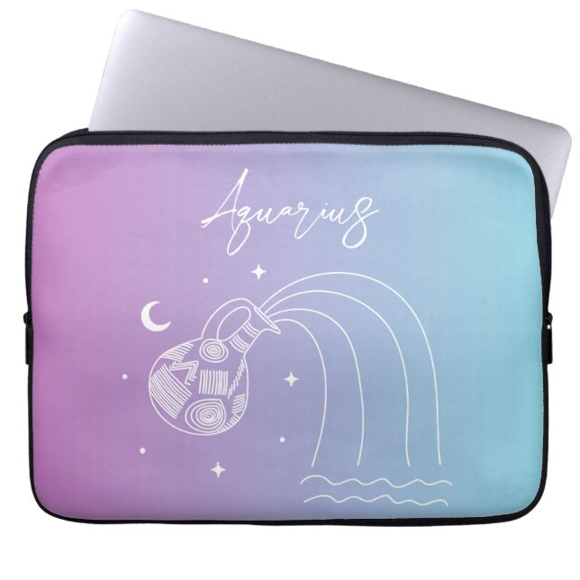 Capa Para Notebook Gradiente de signo de estrela do horóscopo aquátic (Frente)