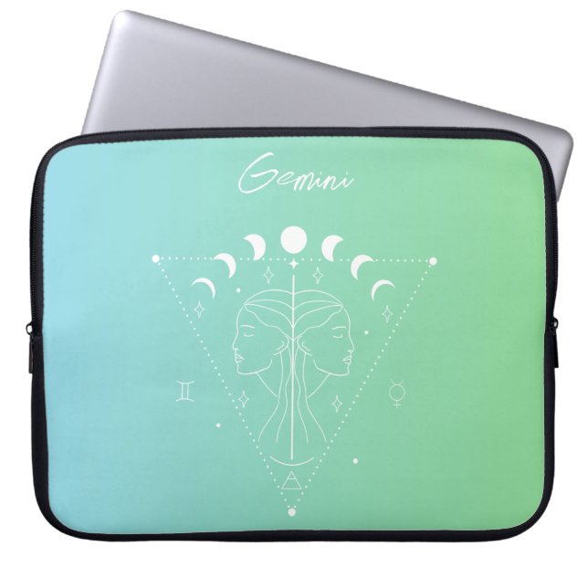 Capa Para Notebook Gradiente de sinal de estrela do horóscopo gemini  (Frente)