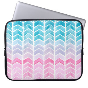Capa Para Notebook Gradiente geométrico de cor aquosa pintado à mão, 