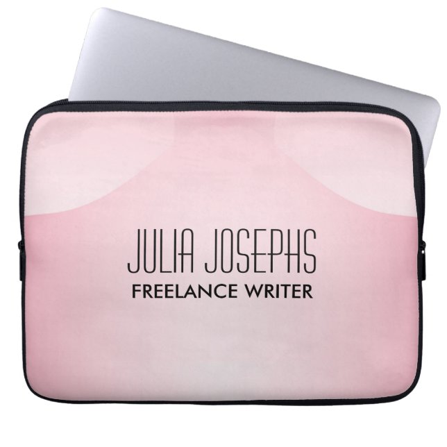 Capa Para Notebook Gradiente geométrico rosa simples (Frente)