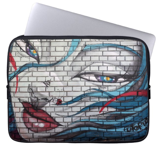 Capa Para Notebook Graffiti de Menina Asiática (Frente)
