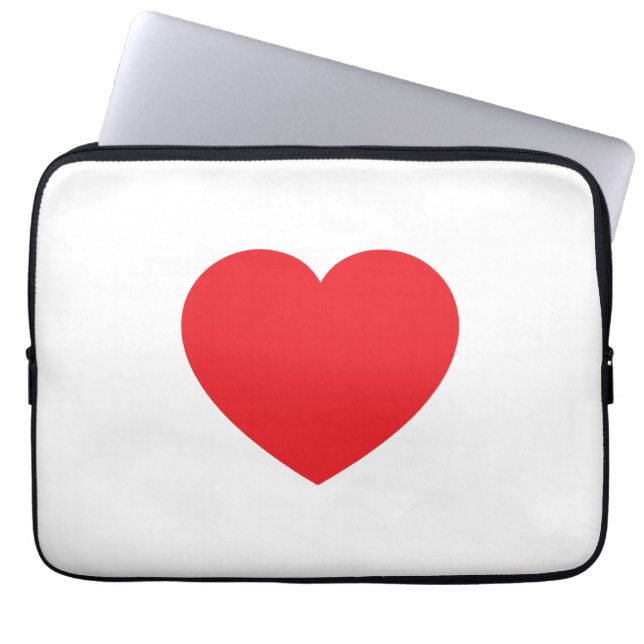 Capa Para Notebook Gráfico de Coração Vermelho Branco Moderno Simples (Frente)