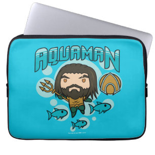 Capa Para Notebook Gráfico submarino de Aquaman Chibi Aquaman