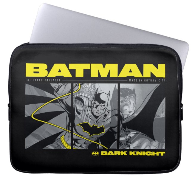 Capa Para Notebook Gráfico Tri-Painel do Batman em Quadrinhos (Frente)