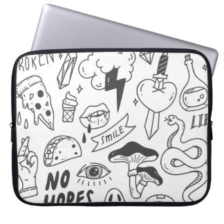 Capa Para Notebook Grafite Bonito: Conjunto de Artes de Porte.