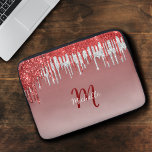 Capa Para Notebook Grafo-vermelho-brilhante Monograma<br><div class="desc">Design com um nome de monograma e inicial.</div>