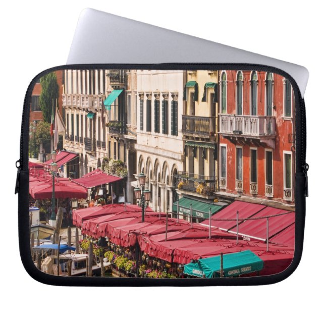 Capa Para Notebook Grande Canal de Veneza Itália com barcos gondola (Frente)