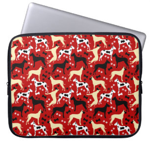 Capa Para Notebook Grande Danes - Padrão Harlequin, Fawn, Black Dane