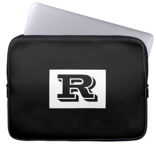 Capa Para Notebook Grande Monograma Preto Destacado em Negrito, Preto