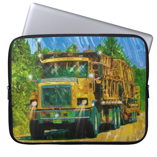 Capa Para Notebook Grande Rig, Veículo de Transporte Pesado, Caminhão (Frente)