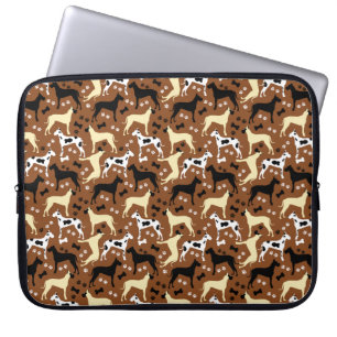Capa Para Notebook Grandes Danes - Padrão Harlequin, Fawn, Black Dane