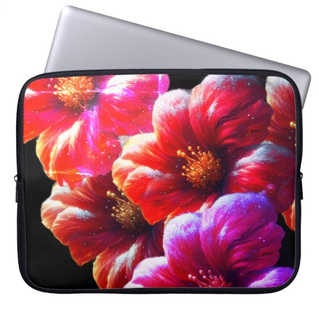 Capa Para Notebook Grandes, Ousadas e Lindas Flores em uma Bolsa de E (Frente)