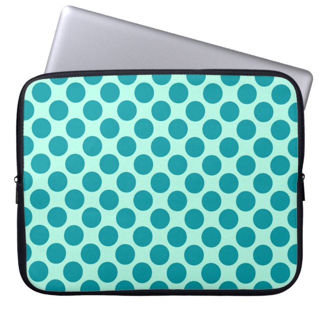 Capa Para Notebook Grandes pontos retrorreflectores - aqua e turquesa (Frente)