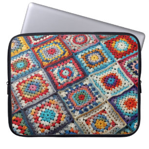 Capa Para Notebook Granny Square Crocheted Quilt