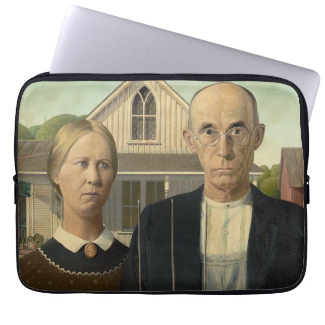 Capa Para Notebook Grant Wood - American Gothic (Frente)