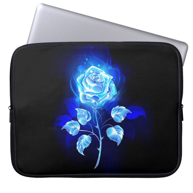 Capa Para Notebook Gravação de Rosa Azul (Frente)
