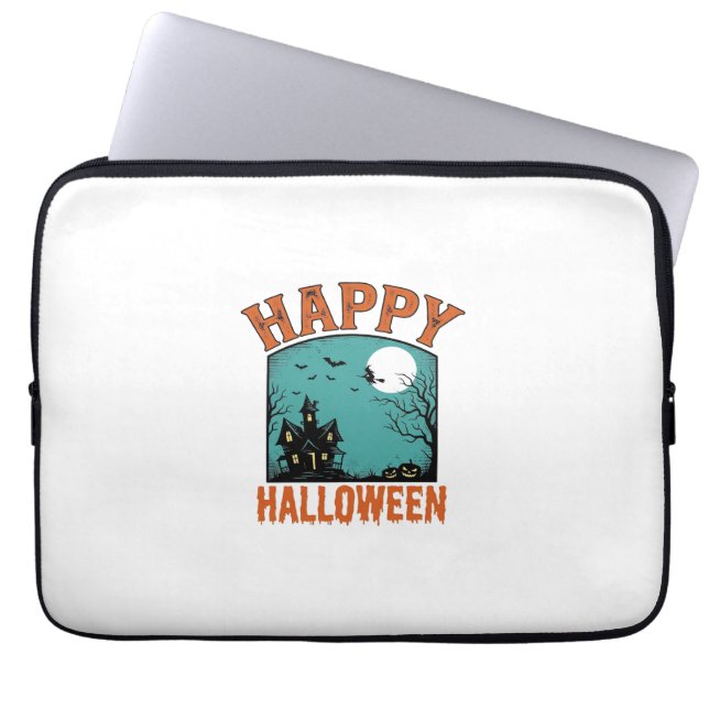 Capa Para Notebook Grave Engravura Feliz Halloween Casa Assombrada De (Frente)