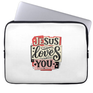 Capa Para Notebook Grave Vintage Jesus Te Ama Tipografia Cristã