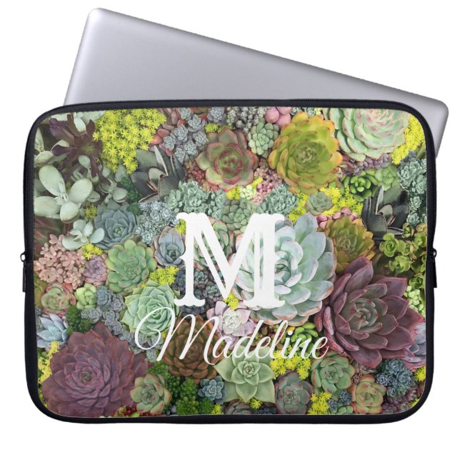 Capa Para Notebook Greenery Succulents (Frente)