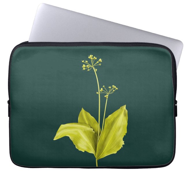 Capa Para Notebook Grelha de Alho Selvagem de Planta Verde (Frente)