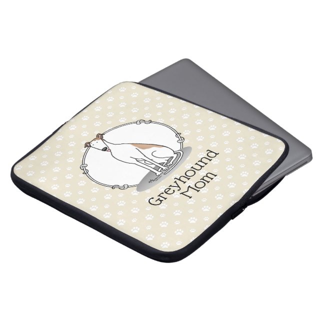 Capa Para Notebook Greyhound Mãe (branco) Cachorro Bonito Mãe (Frente Topo)