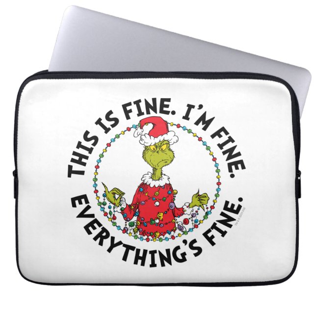 Capa Para Notebook Grinch | Everything's Fine (Frente)