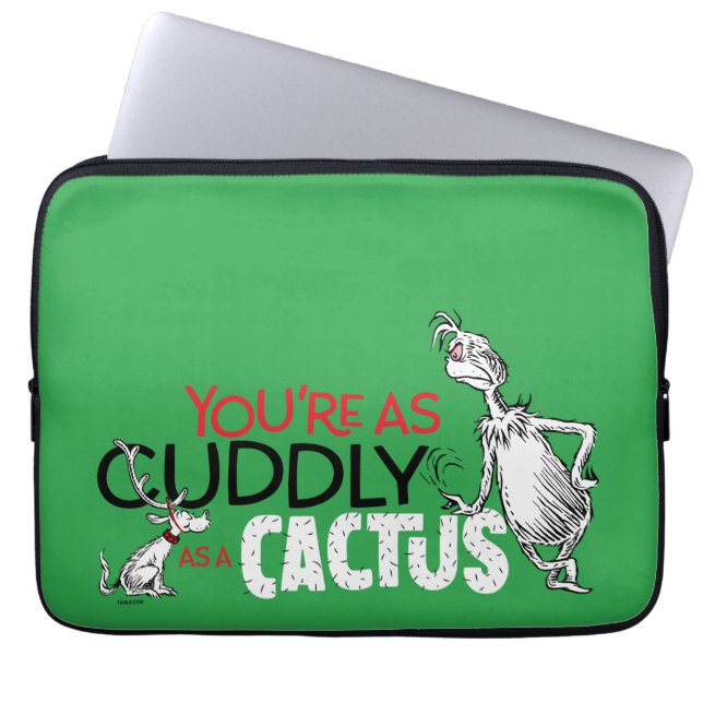 Capa Para Notebook Grinch | Você é Tão Aconchegante Quanto um Cacto (Frente)