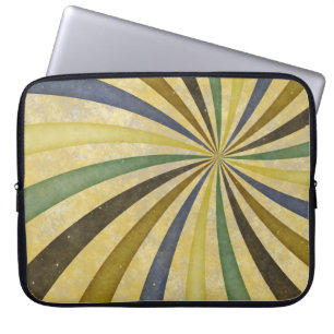Capa Para Notebook Groovy Retro Spiral - Design de Raios Solares