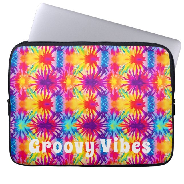 Capa Para Notebook Groovy Vibes Tie Dye Personalizável (Frente)
