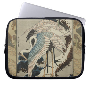 Capa Para Notebook Gruas em Pine Hokusai coberto de neve