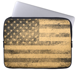 Capa Para Notebook Grunge velho da bandeira americana