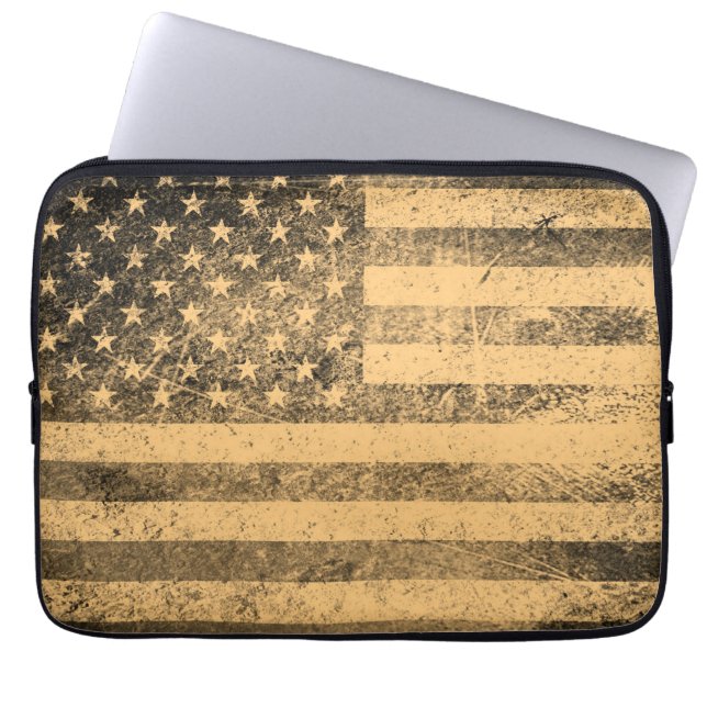 Capa Para Notebook Grunge velho da bandeira americana (Frente)