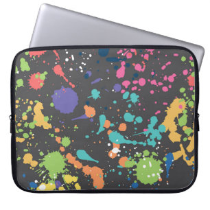 Capa Para Notebook Grunge Watercolor: Padrão Colorido de Pontos.