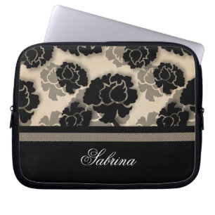 Capa Para Notebook Grungy Floral Decadence Eletrônicos Bag, Marfim