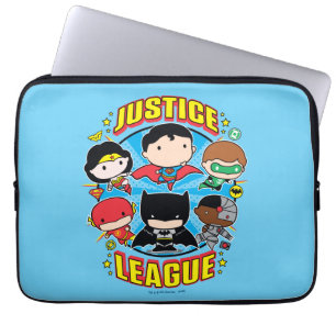 Capa Para Notebook Grupo da Liga da Justiça de Chibi