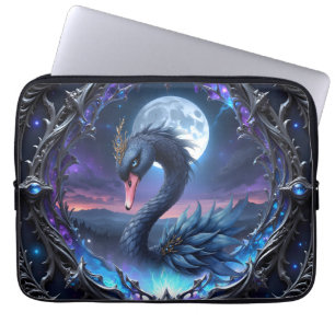 Capa Para Notebook Guardião enluarado – Cisne da Luz Silenciosa. 