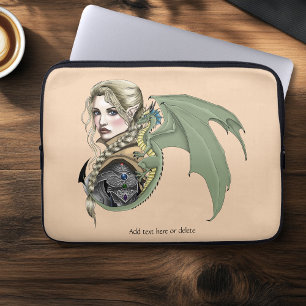 Capa Para Notebook Guerreiro Elfo Dragão Fantasia Mágico Medieval Pês